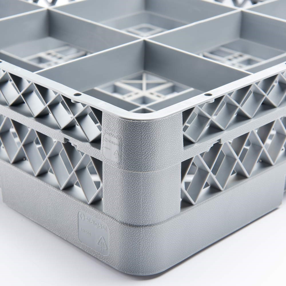 Spülkorb für Gläser und Tassen, 16 Fächer, 500 x 500 mm