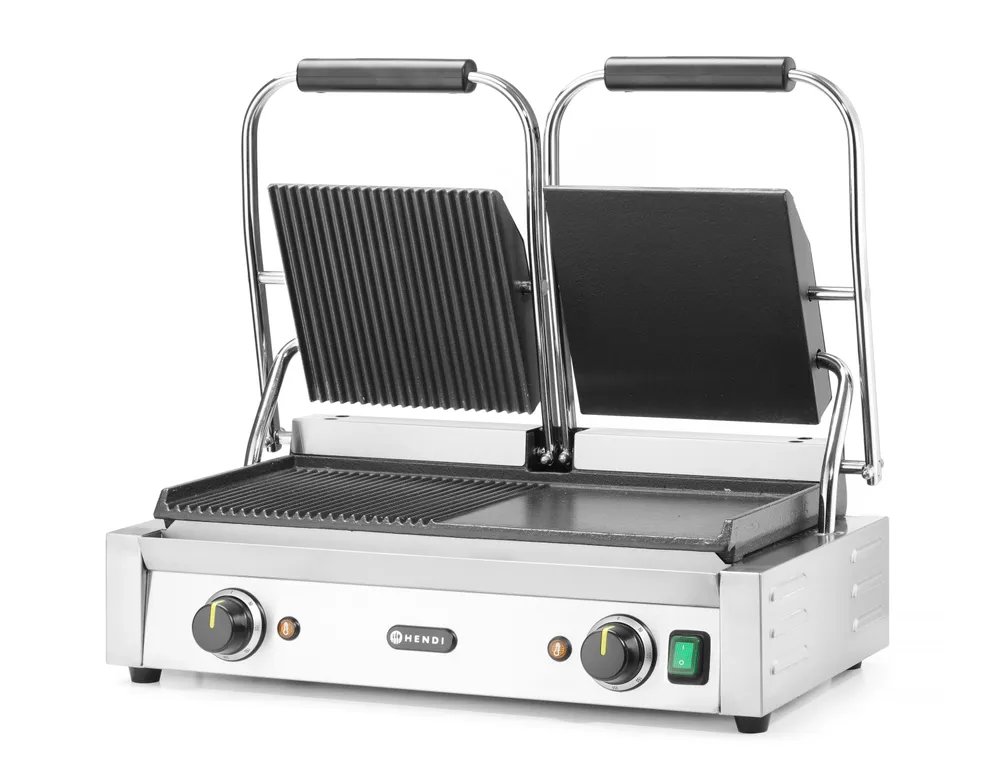 Kontaktgrill - Doppelversion, halb glatt, halb gerillt, 230V/3600W, 570x375x(H)216mm