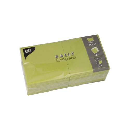 48600 Servietten "DAILY Collection" 1/4-Falz 24 cm x 24 cm olivgrün
