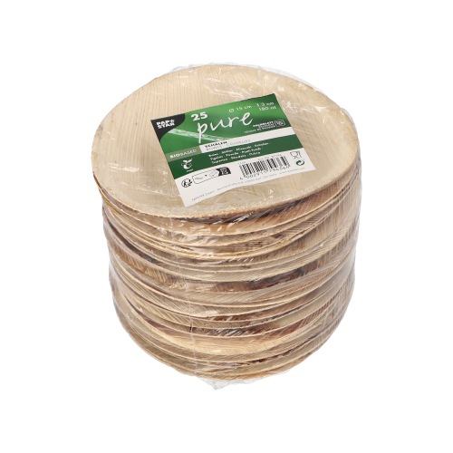 100 Schalen, Palmblatt "pure" rund 180 ml Ø 15 cm · 3 cm 4000 Schalen, Palmblatt "pure" rund 180 ml Ø 15 cm · 3 cm