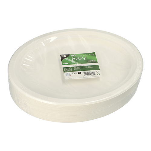 5000 Teller, Zuckerrohr "pure" oval 32 cm x 25,5 cm x 2 cm weiss