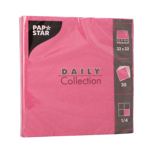 25200 Servietten "DAILY Collection" 1/4-Falz 32 cm x 32 cm fuchsia