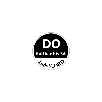 LabelLord Etiketten Ø 19 mm schwarz "Aqualabel" DO haltbar bis SA, abwaschbar