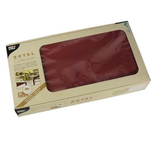 2400 Mitteldecken, Tissue "ROYAL Collection" 80 cm x 80 cm bordeaux