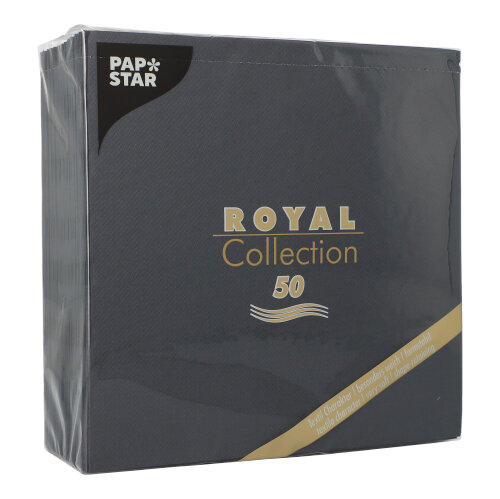 12500 Servietten "ROYAL Collection" 1/4-Falz 40 cm x 40 cm schwarz