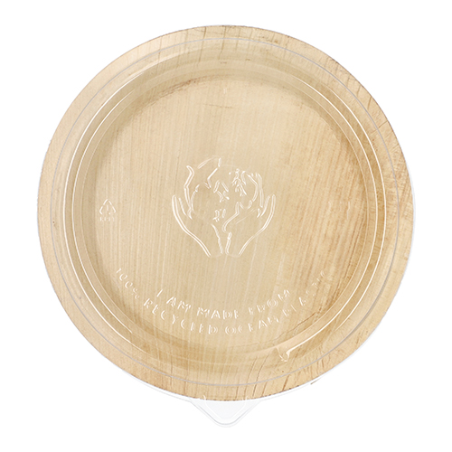 1200 Teller, Palmblatt rund 500 ml Ø 23 cm · 5,3 cm mit rPET Deckel "Kombipack"