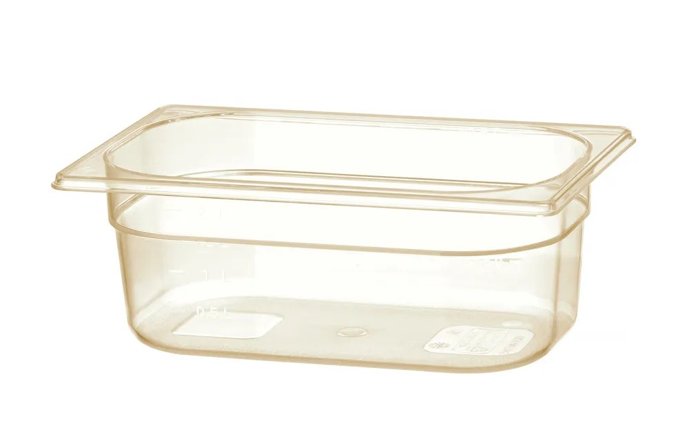 Gastronorm-Behälter 1/4, hochtemperatubeständig, GN 1/4, 2,6L, Transparent, 265x162x(H)100mm
