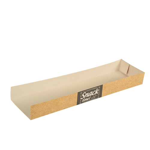 18000 Snacktrays, Pappe "pure" 3 cm x 7,5 cm x 28,5 cm "Good Food"