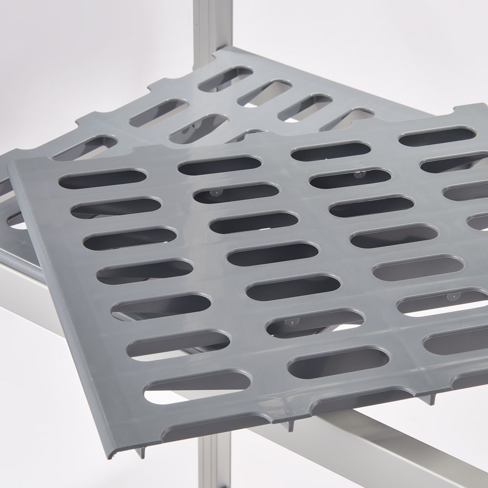 Lagerregal aus Aluminium mit 2 Beinen 859x560x1680 mm (BxTxH) Lagerregal aus Aluminium, 1510x560x1680 mm (BxTxH)