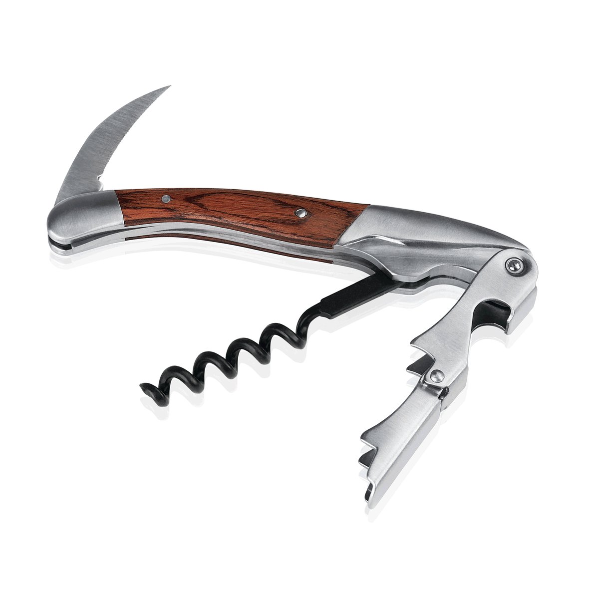 Kellnermesser mit Holzgriff, 12 cm, Edelstahl