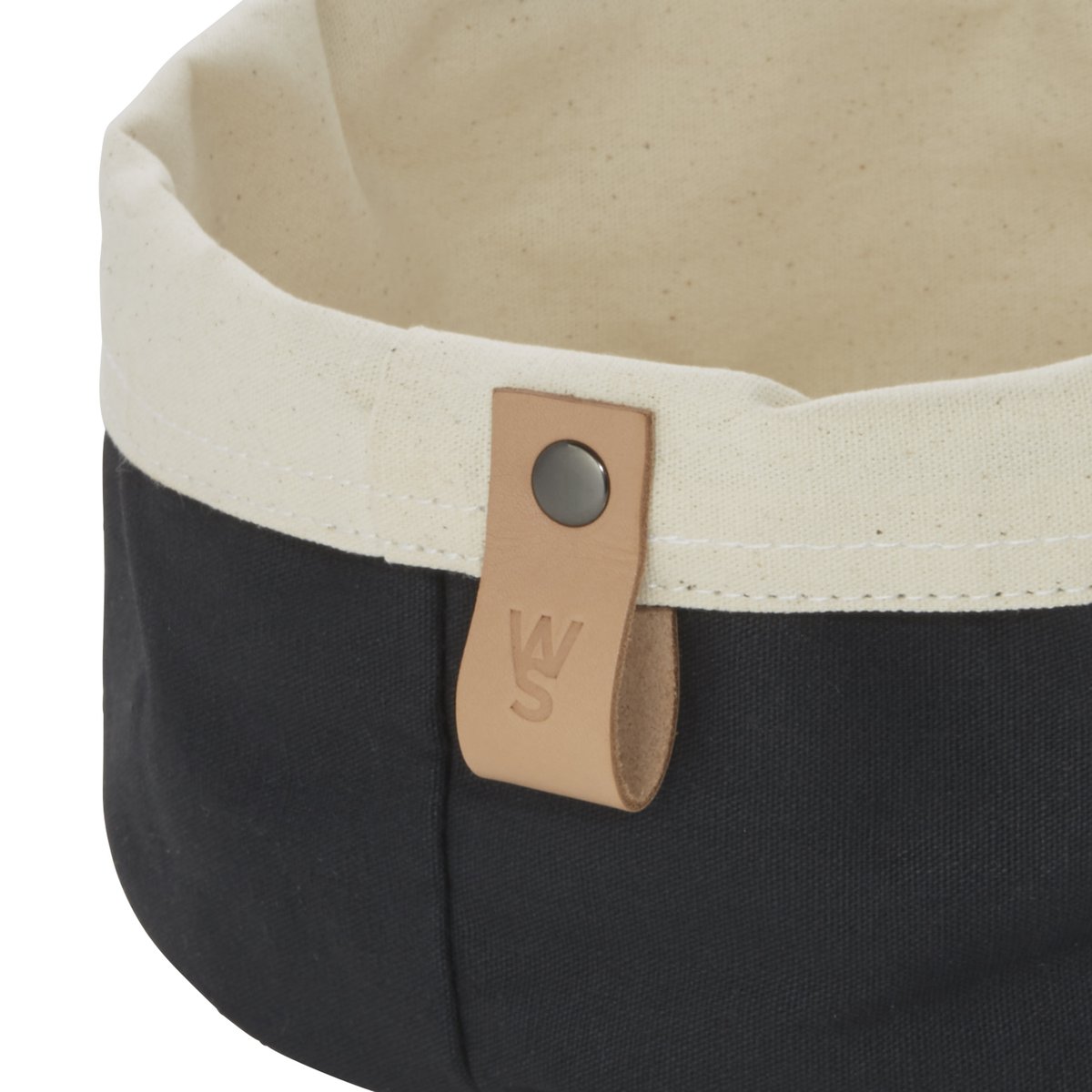 Brottasche FLIP COTTON, Ø 20 cm, Höhe 12 cm, schwarz/cream, Canvas