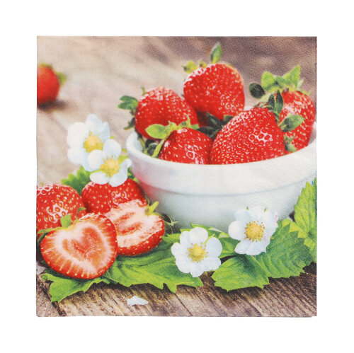 22800 Servietten, 3-lagig 1/4-Falz 33 cm x 33 cm "Strawberry Taste"