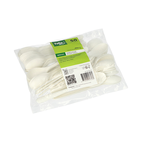 50000 Kaffeelöffel "Folia" C-PLA 14,5 cm weiss