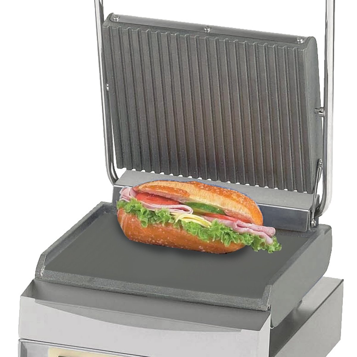 Panini Master oben geriffelt + unten glatt, mit Digitaltimer