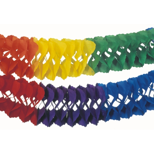 520 Großraumgirlande, Papier Ø 25 cm · 10 m "Rainbow" schwer entflammbar