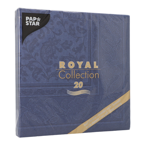 20 Servietten "ROYAL Collection" 1/4-Falz 40 cm x 40 cm dunkelblau "Ornaments" 12000 Servietten "ROYAL Collection" 1/4-Falz 40 cm x 40 cm dunkelblau "Ornaments"