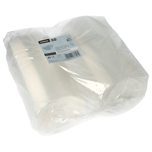 6000 Verpackungsbecher mit Klappdeckeln, PP 8-eckig 375 ml 4,2 cm x 11 cm x 11 cm transparent