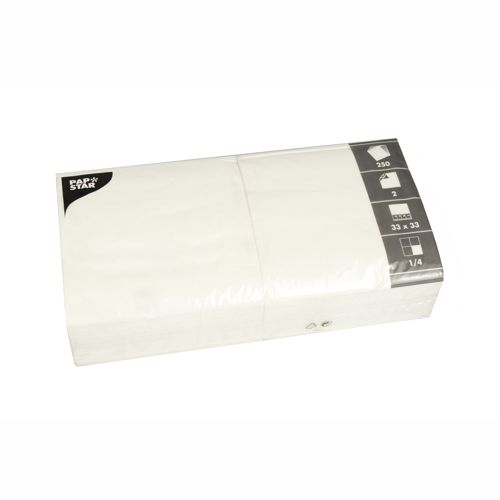 30000 Servietten, 2-lagig 1/4-Falz 33 cm x 33 cm weiss