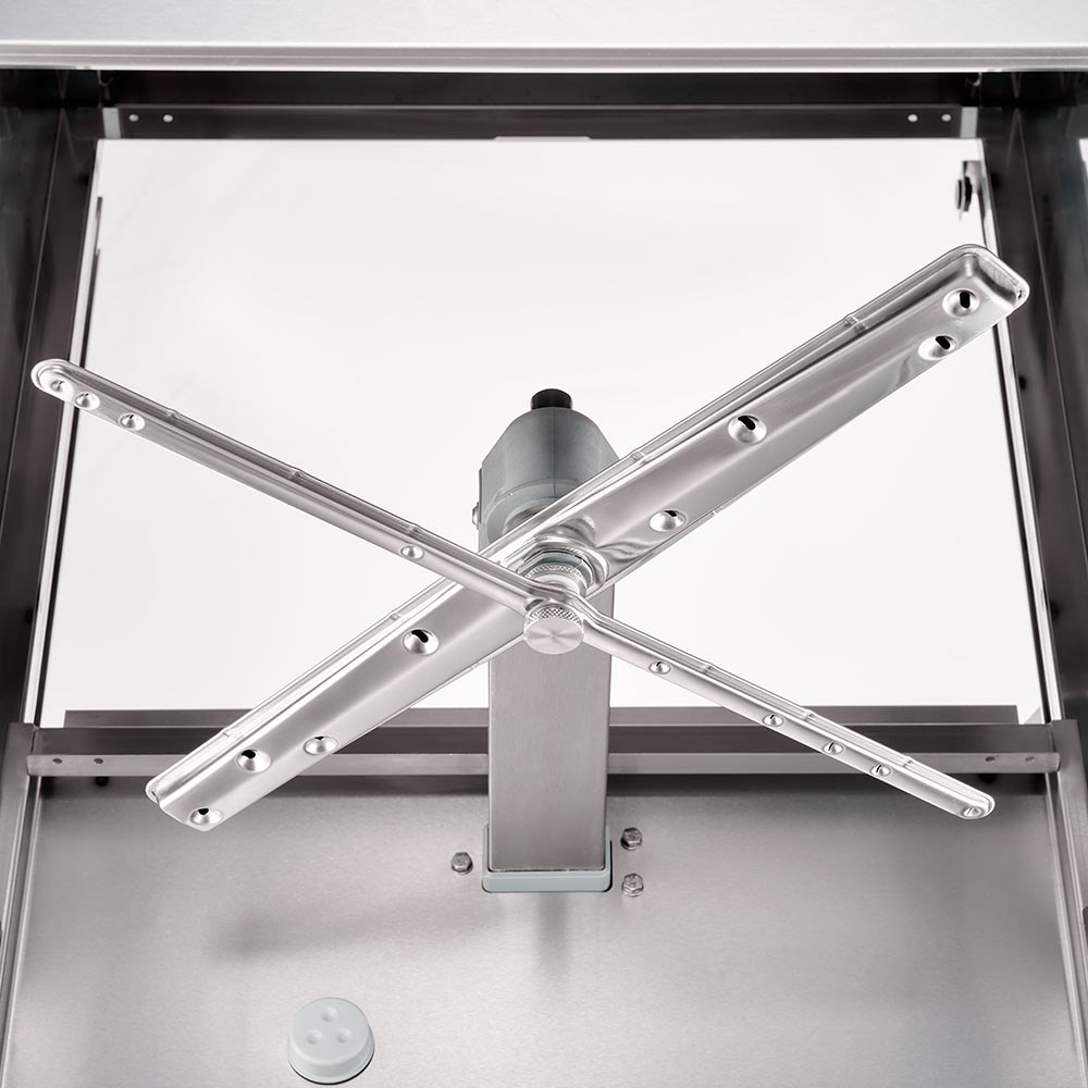 Haubenspülmaschine Aqua H3 inkl. Klarspülmittel- und Reinigerdosierpumpe, 400V, 6,8 kW Edelstahl Haubenspülmaschine Aqua H3 mit Klarspülmittel- und Reinigerdosierpumpe