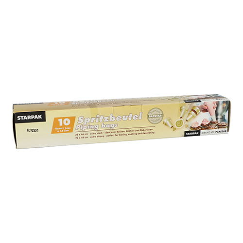 7680 Spritzbeutel 1,8 l 46 cm x 23 cm transparent inkl. 3 Spritztüllen