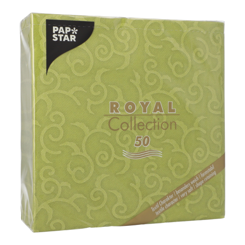 12500 Servietten "ROYAL Collection" 1/4-Falz 40 cm x 40 cm olivgrün "Casali"
