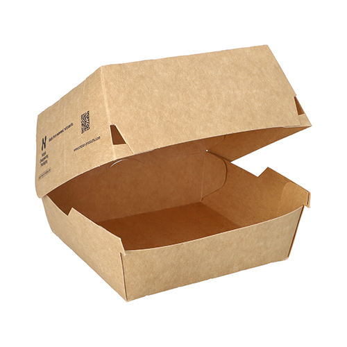 2640 Burgerboxen, Pappe "NOTPLA" 7,8 cm x 11,5 cm x 11 cm braun