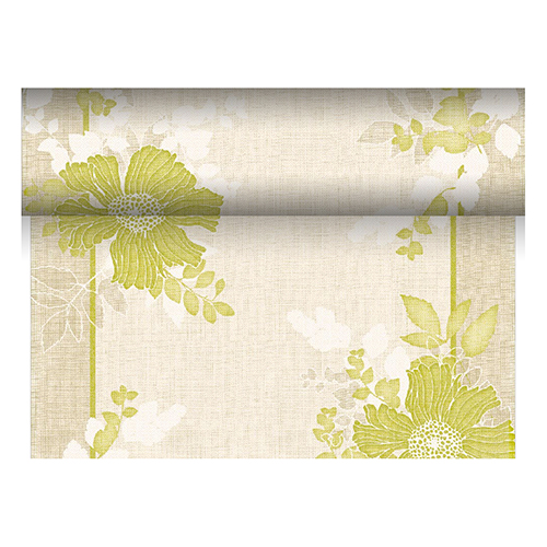 1 Tischläufer, stoffähnlich, PV-Tissue Mix "ROYAL Collection" 24 m x 40 cm grün "Annabel" 112 Tischläufer, stoffähnlich, PV-Tissue Mix "ROYAL Collection" 24 m x 40 cm grün "Annabel"