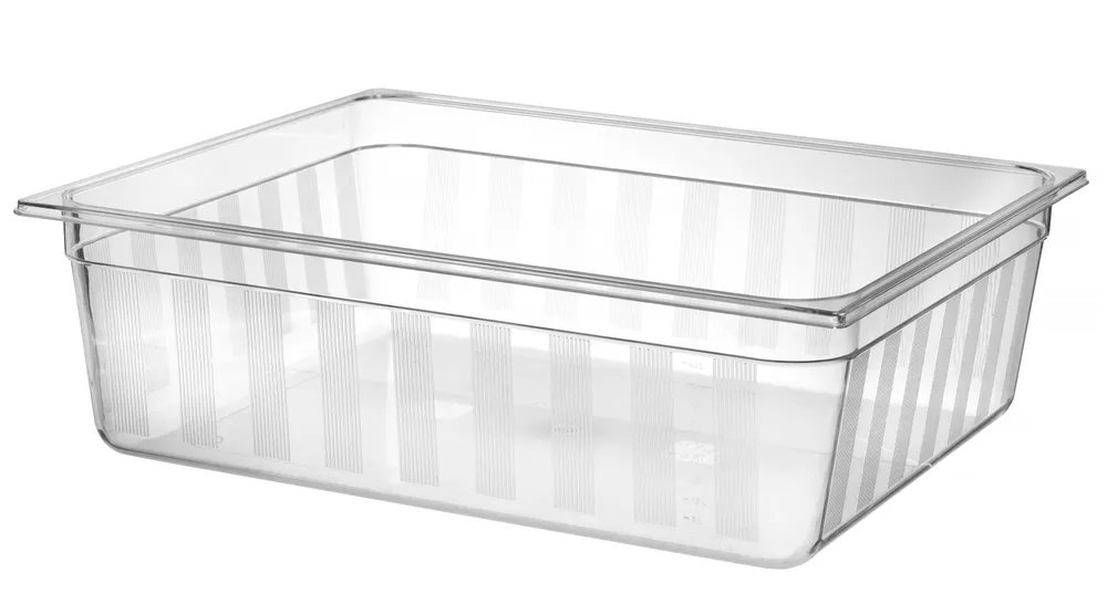 Gastronorm-Behälter 2/1, GN 2/1, 58L, Transparent, 650x530x(H)200mm Gastronorm-Behälter 2/1, GN 2/1, 58L, Transparent, 650x530x(H)200mm