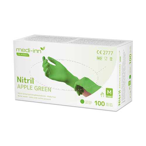 Medi-Inn® Classic Handschuhe, Nitril puderfrei apfelgrün "Nitril Apple Green" Größe M Medi-Inn® Classic Handschuhe, Nitril puderfrei apfelgrün "Nitril Apple Green" Größe M