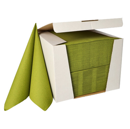 12000 Servietten "ROYAL Collection" 1/4-Falz 40 cm x 40 cm olivgrün