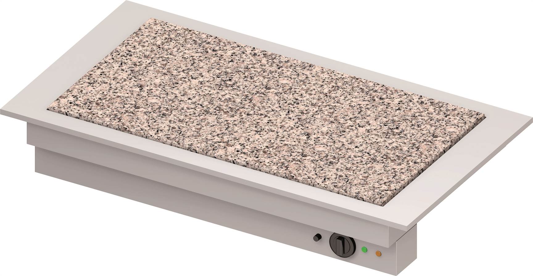 Wärmeplatte "Drop-In" aus Granit 3xGN 1/1 1155x620x270 mm Edelstahlabdeckung