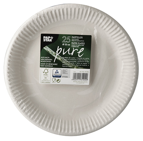 16000 Teller, Pappe "pure" rund Ø 23 cm weiss
