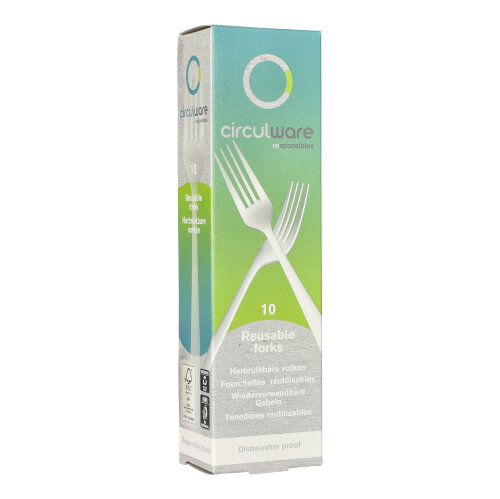 17000 "Circulware by Haval" Mehrweg-Gabeln PP-MF 19 cm weiss "Gaia" extra stabil