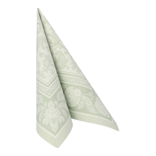 12500 Servietten "ROYAL Collection" 1/4-Falz 40 cm x 40 cm jadegrün "Ornaments"