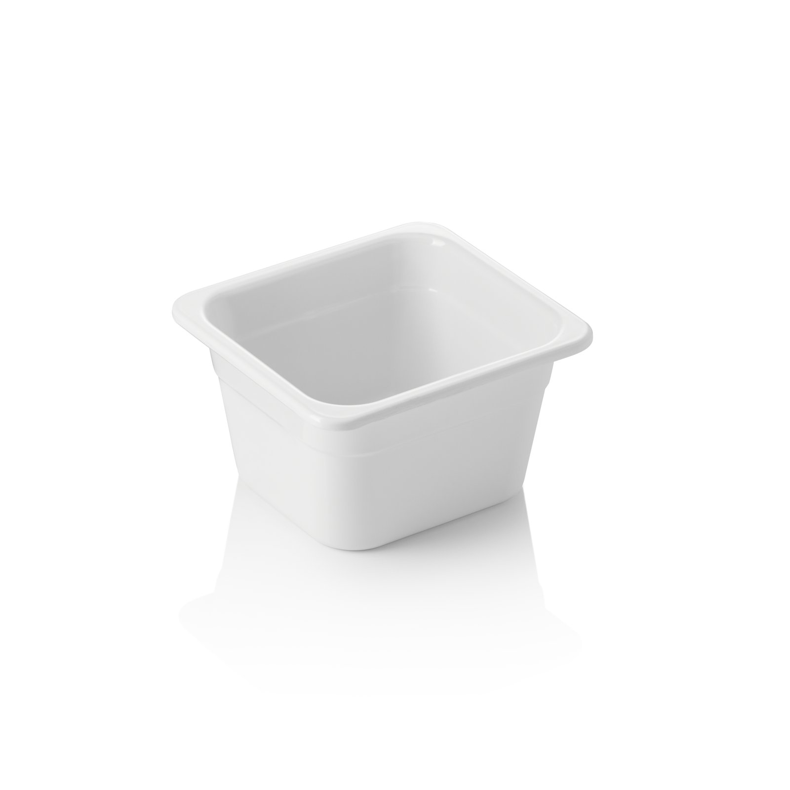 GN Behälter GN 65 WHITE 1/6-100 mm, weiß, Melamin GN Behälter GN 65 WHITE 1/6-100 mm, weiß, Melamin