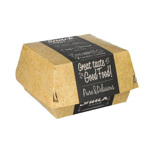 50 Burgerboxen, Pappe "pure" 7,8 cm x 11,5 cm x 11 cm "Good Food" groß 5600 Burgerboxen, Pappe "pure" 7,8 cm x 11,5 cm x 11 cm "Good Food" groß