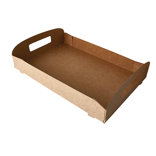 10 Tragetabletts, Pappe "pure" 4,5 cm x 35 cm x 24 cm braun "100% Fair" 100 Tragetabletts, Pappe "pure" 4,5 cm x 35 cm x 24 cm braun "100% Fair"