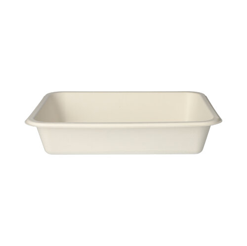 6000 Siegelschalen, Zuckerrohr 1300 ml 4,5 cm x 17,5 cm x 22,5 cm weiss
