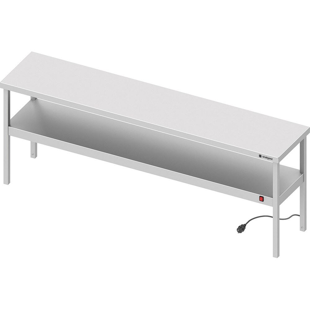 Edelstahl Wärmebrücke 2-etagig 1900x400x700 mm mit Keramik-Infrarot-Strahlern