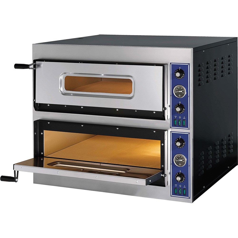 GGF Pizzaofen E-Start Line mit zwei Kammern für 12 Pizzen à 320 mm, 14,4 kW, 900x1080x750 mm (BxTxH) GGF Pizzaofen E-Start Line mit zwei Kammern für 12 Pizzen à 320 mm, 14,4 kW, 900x1080x750 mm (BxTxH)
