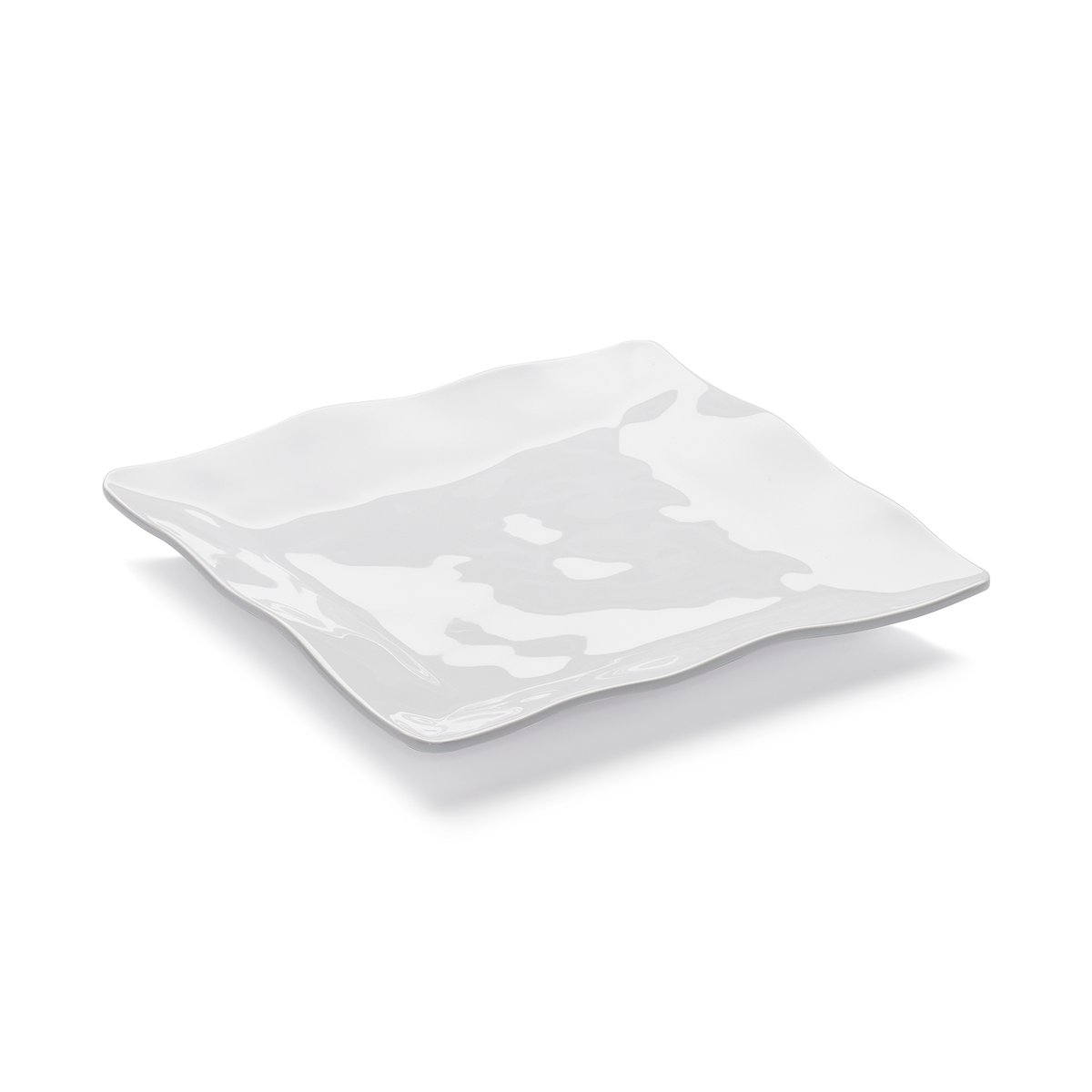 Platte Q Squared Ruffle Square, 30 x 30 cm, weiß,