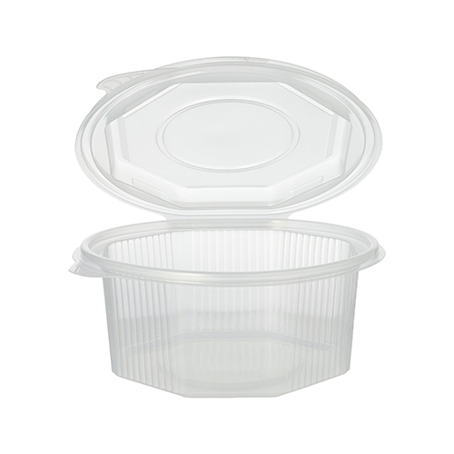 4800 Verpackungsbecher mit Klappdeckeln, PP 8-eckig 750 ml 6,1 cm x 13 cm x 13 cm transparent