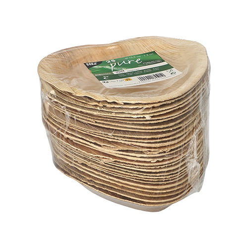 100 Teller, Palmblatt "pure" 15,5 cm x 3 cm "Herz" 4200 Teller, Palmblatt "pure" 15,5 cm x 3 cm "Herz"