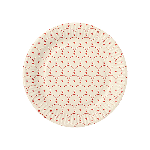 24000 Teller, Pappe rund Ø 18 cm "Hjärtan"