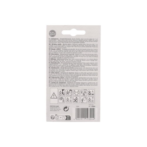 4320 Zahlenkerze 7,3 cm weiss "4" mit rotem Rand