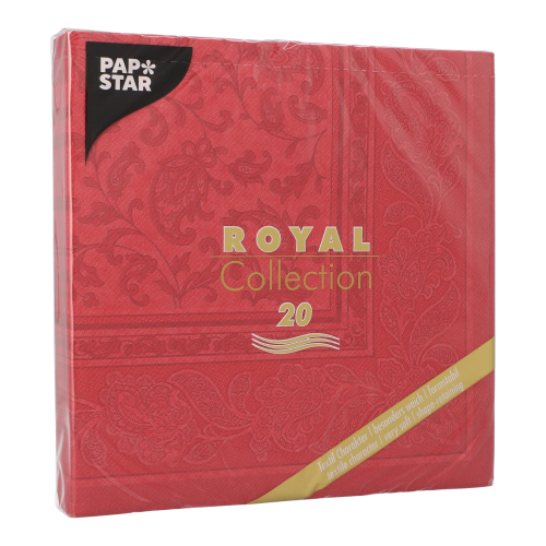 12000 Servietten "ROYAL Collection" 1/4-Falz 40 cm x 40 cm bordeaux "Ornaments"