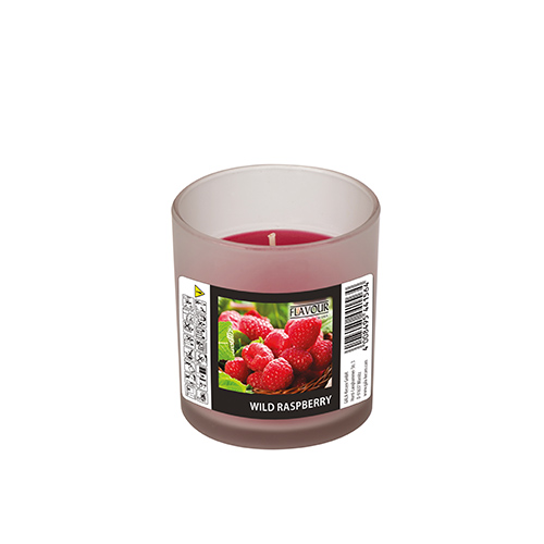 768 "Flavour by GALA" Duftkerze im Glas Ø 70 mm · 77 mm weinrot - Wild Raspberry "Indro"
