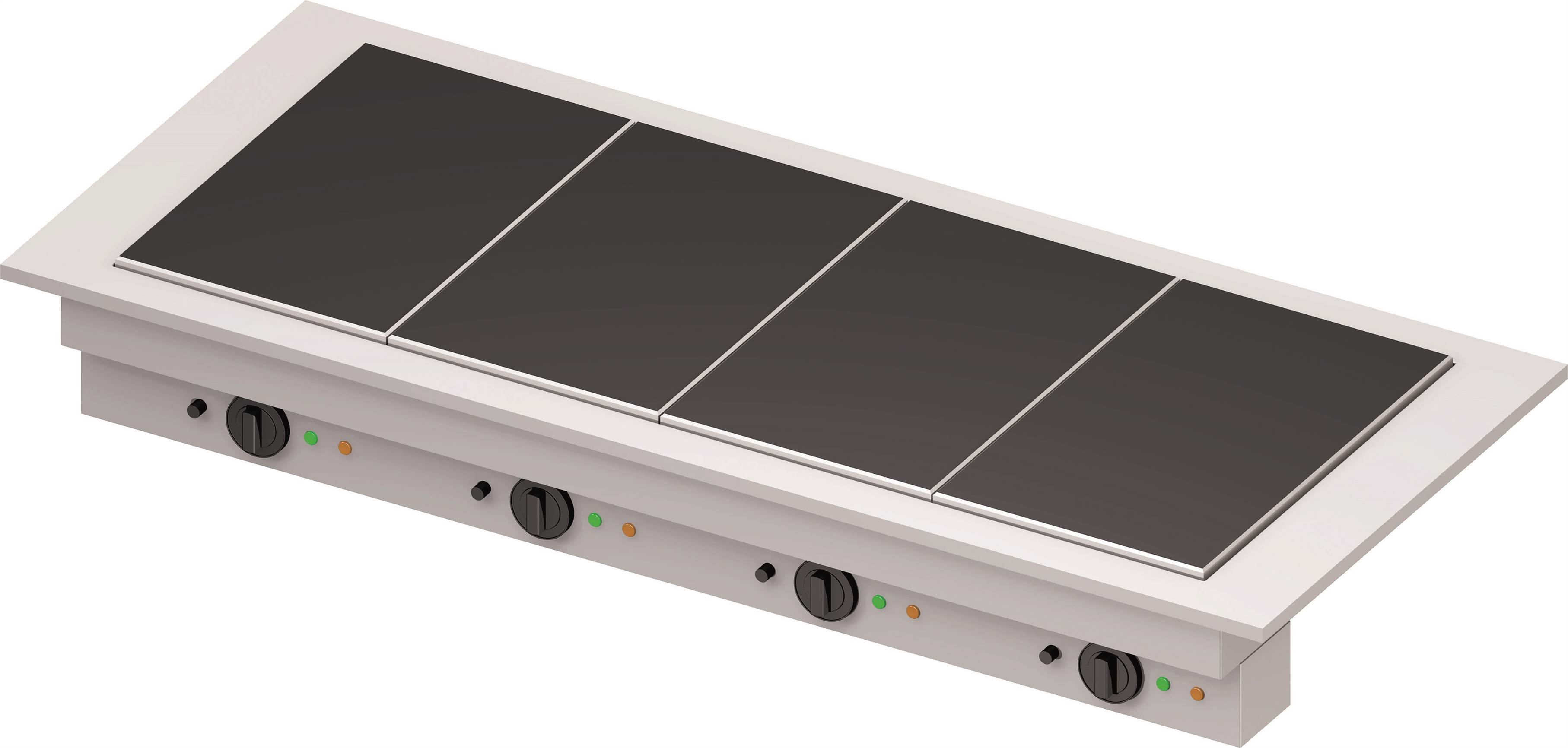 Glaskeramik-Wärmeplatte "Drop-In" 4xGN 1/1 1480x620x270 mm Edelstahlabdeckung