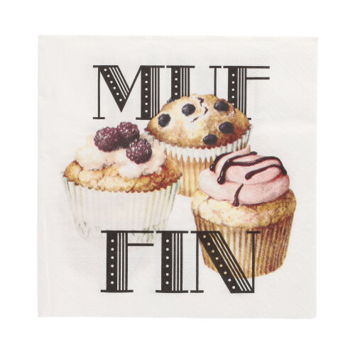 20 Servietten, 3-lagig 1/4-Falz 33 cm x 33 cm "Muffin" 22800 Servietten, 3-lagig 1/4-Falz 33 cm x 33 cm "Muffin"