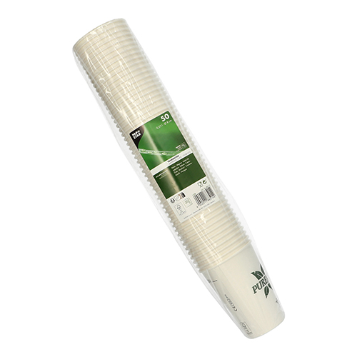 12000 Trinkbecher, Pappe 0,25 l Ø 8 cm · 10,8 cm weiss "Pure Joy"